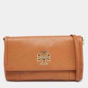 Tory Burch Britten Leather Fold Over Crossbody Bag